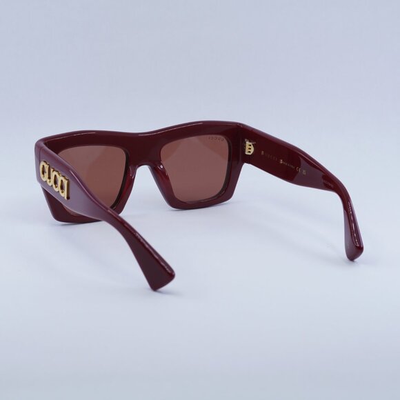 Gucci GG1772S 003 Sunglasses Burgundy Square Frame, Brown Lenses main image 11